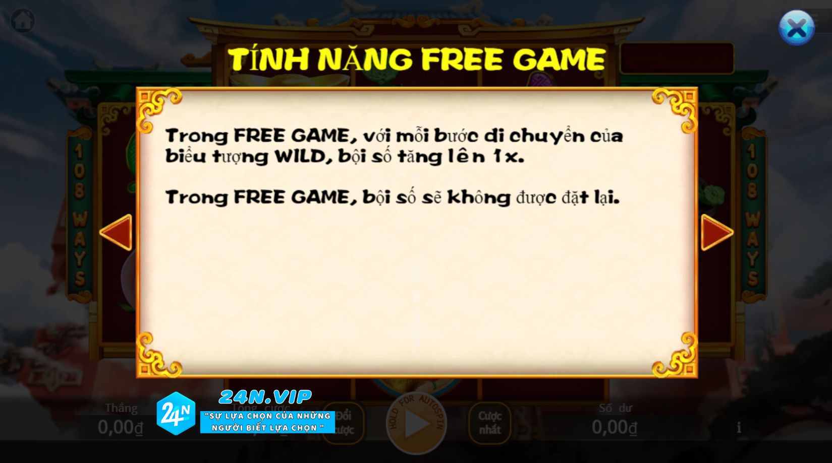 Tính Năng Free Game trong Slot Fu Lu Shou tại Nhà Cái 24N